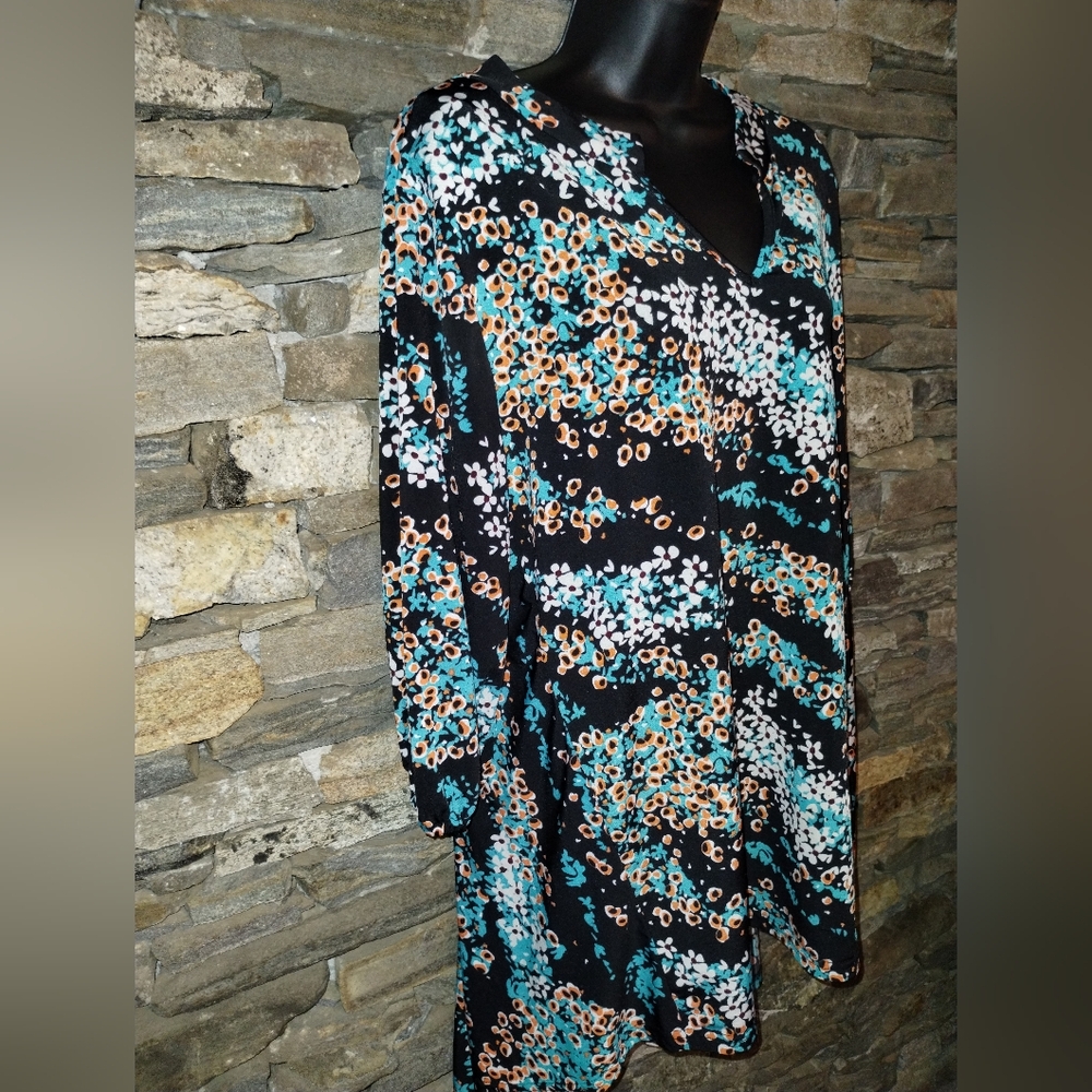 Lildy floral blouse tunic, size L XL, great condition, Hi Lo - Picture 2 of 9